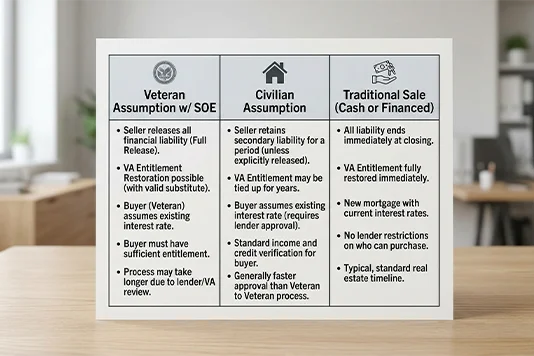 va-entitlement-trapped-vs-restored VA entitlement trapped civilian assumption vs restored veteran Substitution of Entitlement traditional sale Hampton Roads People First House Buyers
